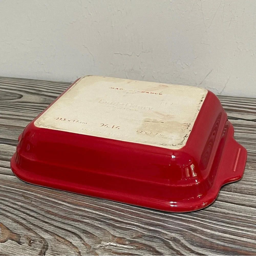 Emile Henry France Modern Classics Red Ceramic Rectangular Baking Dish 9.2